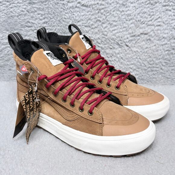 Vans Sk8 Hi MTE 2 Mens Size 8 Sneakers Shoes Chipmunk Brown Leather Marshmallow - Picture 1 of 10